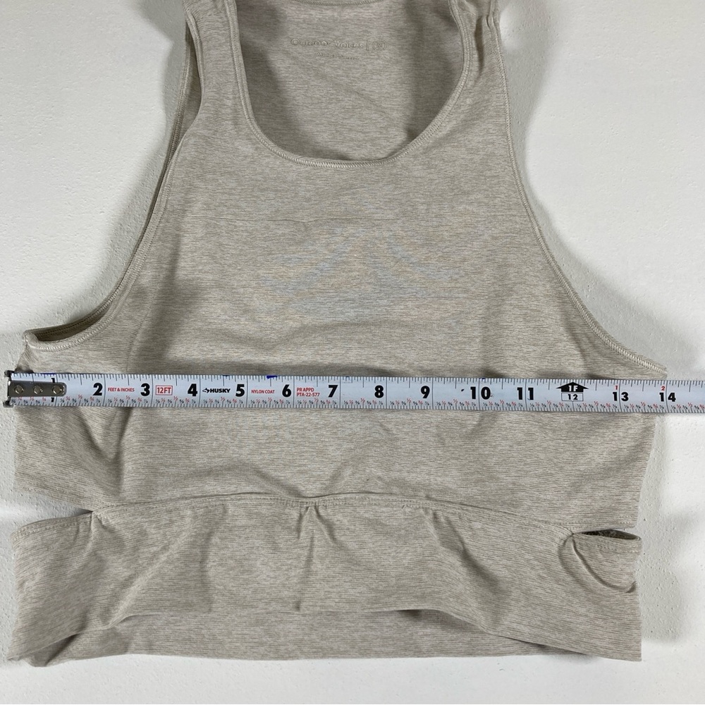 OUTDOOR VOICES Slash Back Open Back Cutout Crop Tank Heather Gray Sport Gym  M - Picture 9 of 10